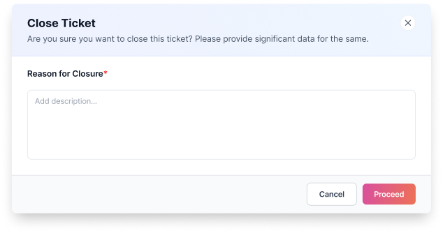 Close ticket with photo evidence